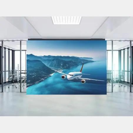 Fototapete küstenflug über türkisblauem meer – Pixers®