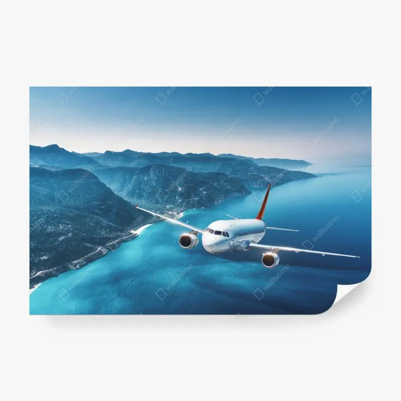 Fototapete küstenflug über türkisblauem meer