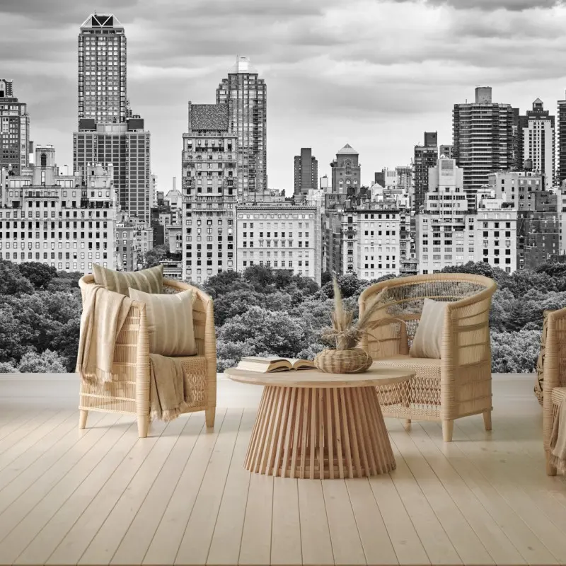 Fototapete Manhattan skyline in schwarzweiß