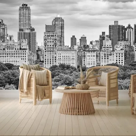 Fototapete Manhattan skyline in schwarzweiß