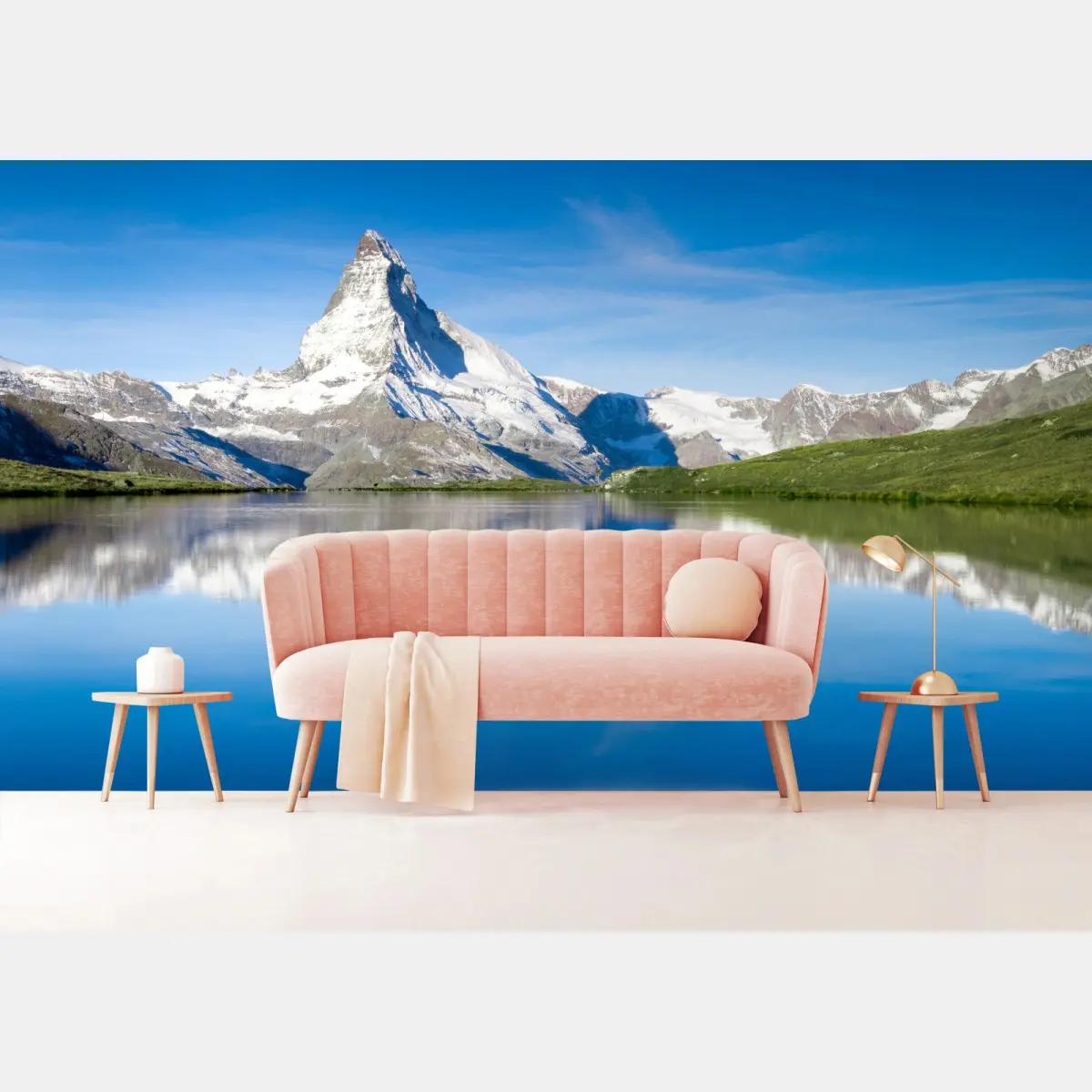 Fototapete majestätische bergspiegelung über alpensee – Pixers®