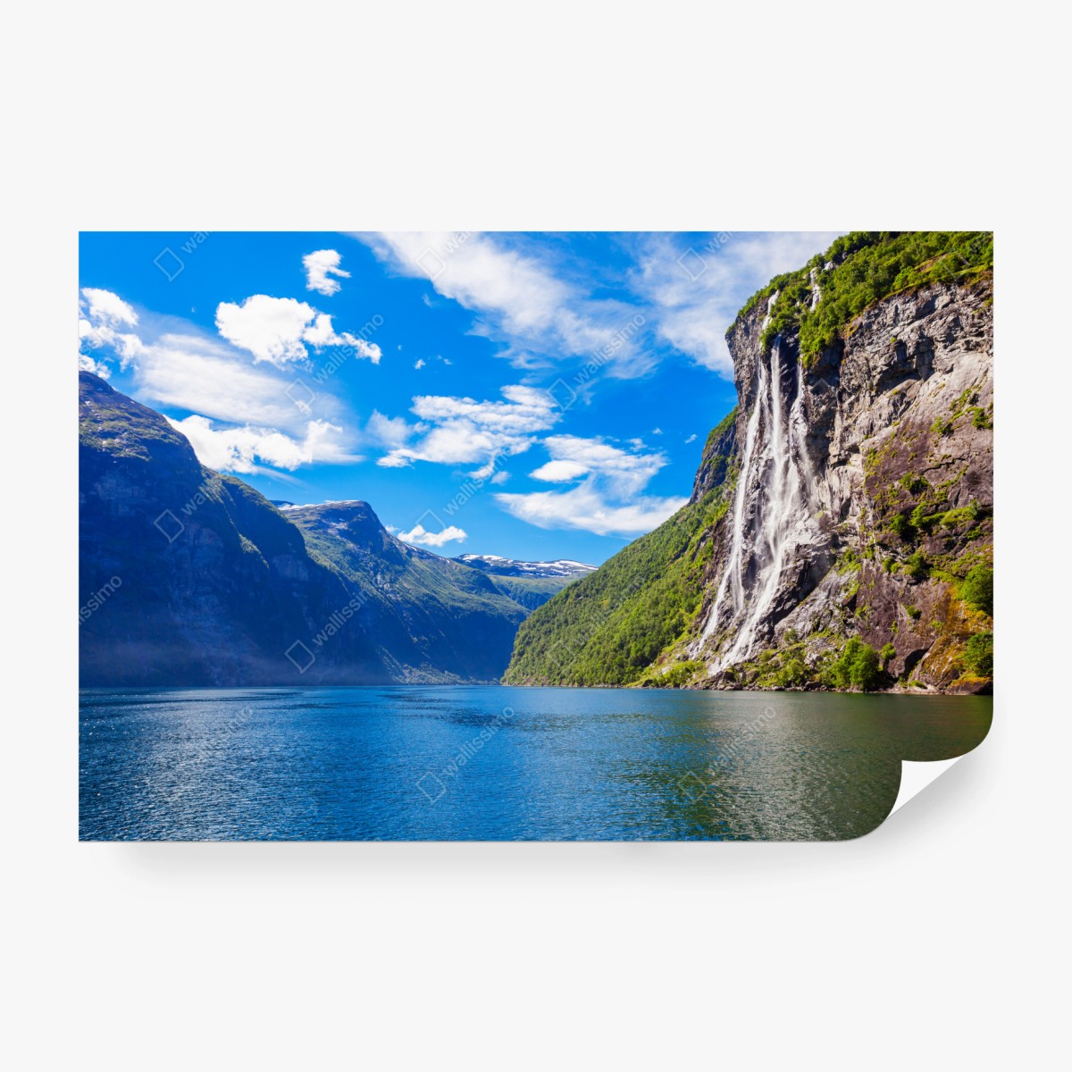 Fototapete seven sisters wasserfall am Geirangerfjord – Pixers®