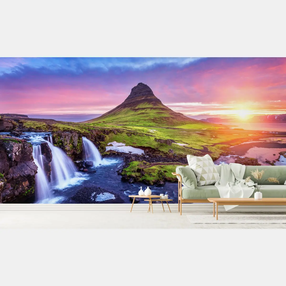 Fototapete Kirkjufell bei sonnenaufgang – Pixers®
