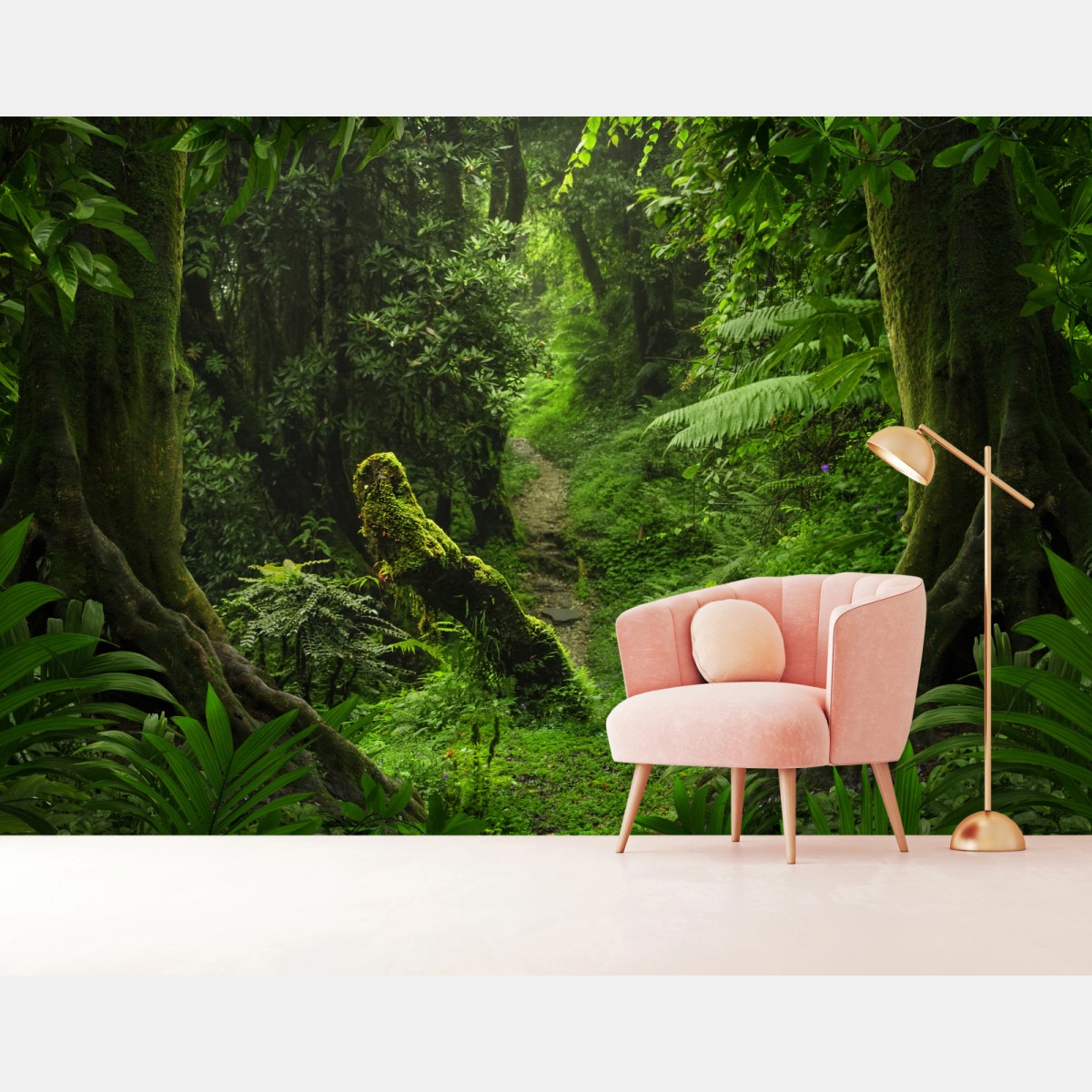 Fototapete verzauberter moosiger waldpfad – Pixers®