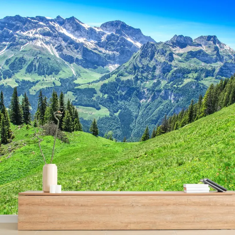 Fototapete alpine panorama über Engelberg, Schweiz