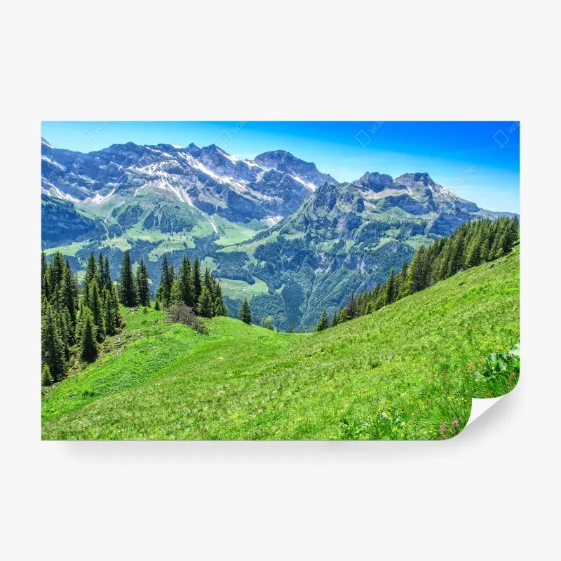 Fototapete alpine panorama über Engelberg, Schweiz