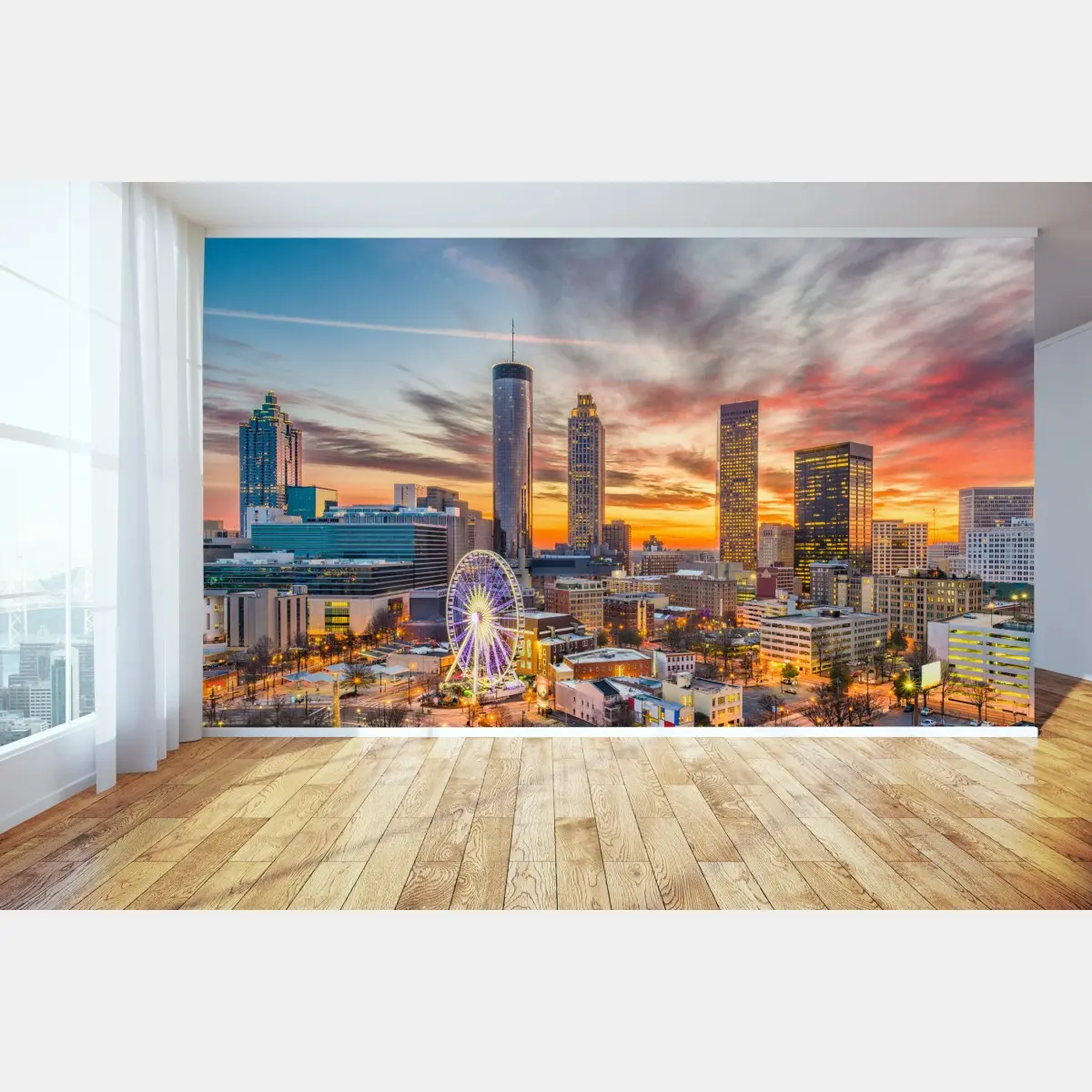 Fototapete Atlanta skyline bei sonnenuntergang – Pixers®