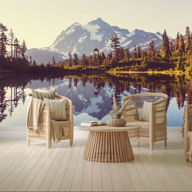 Fototapete spiegelung von Mount Shuksan im bergsee