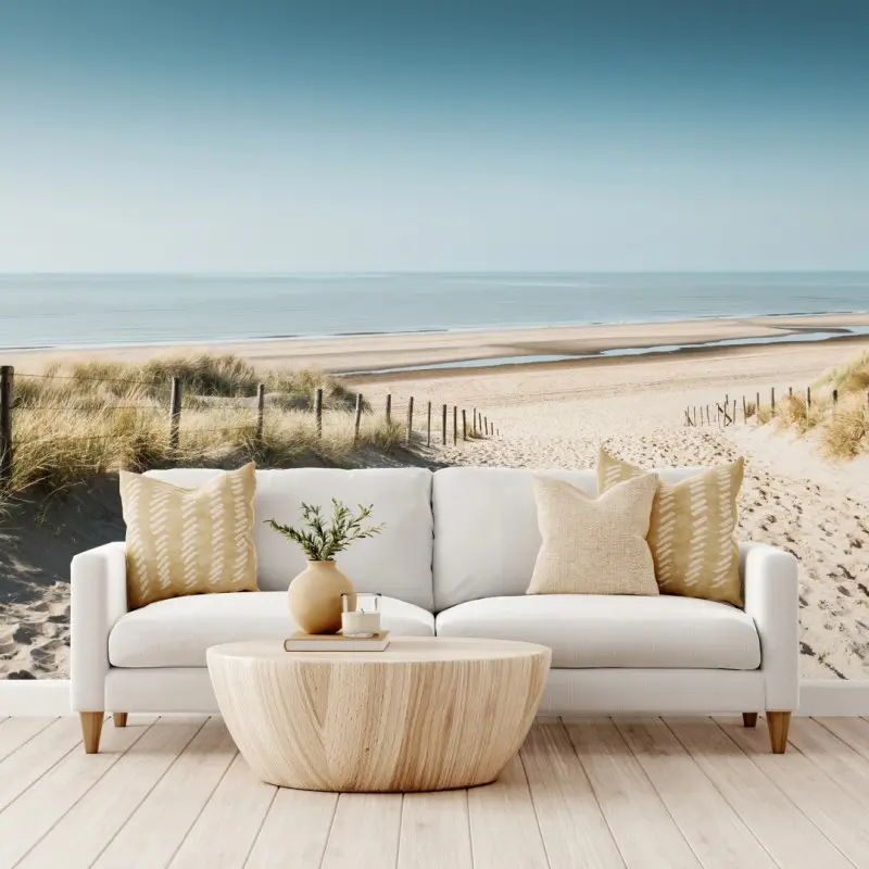 Fototapete sanddünen und ruhige Nordsee bei Noordwijk