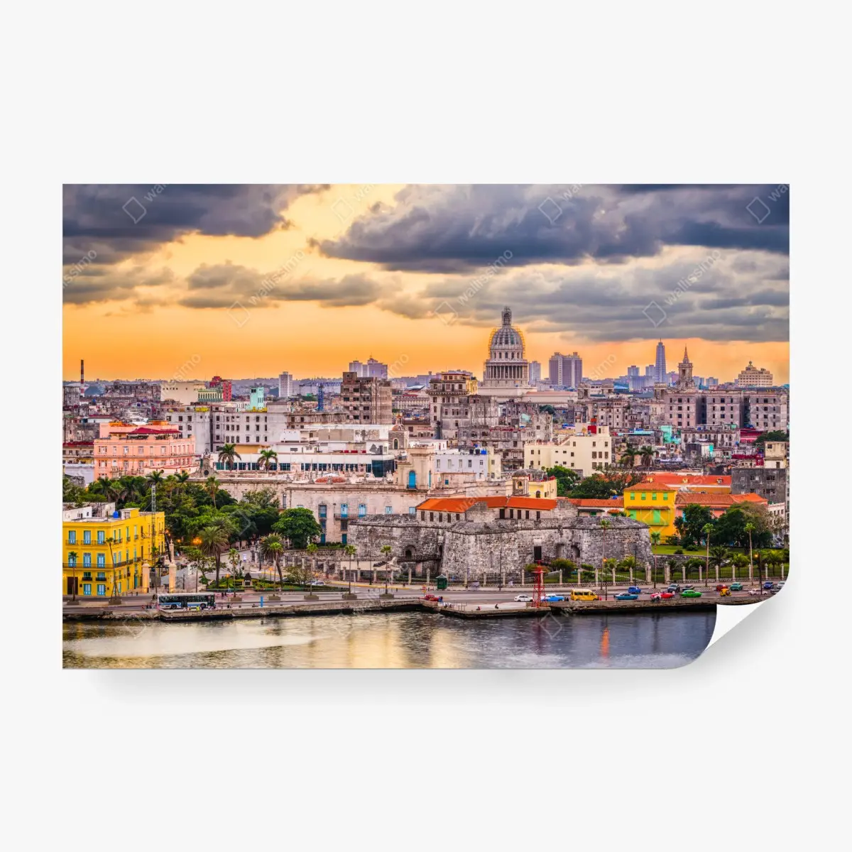Fototapete Havanna skyline bei sonnenuntergang – Pixers®