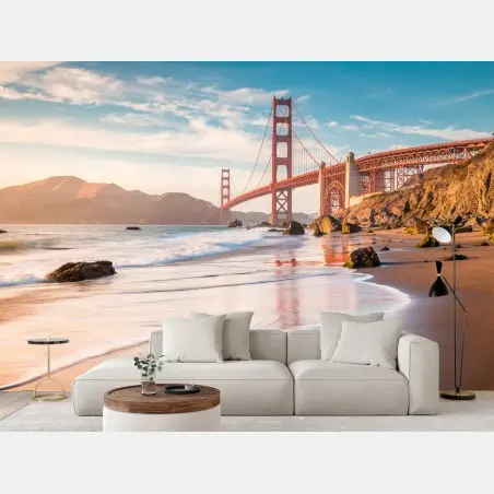 Fototapete San Francisco Golden Gate Bridge bei sonnenuntergang – Pixers®