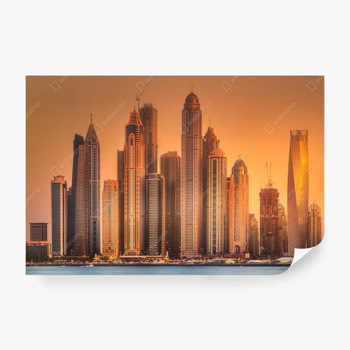 Fototapete Dubai skyline im goldenen licht – Pixers®