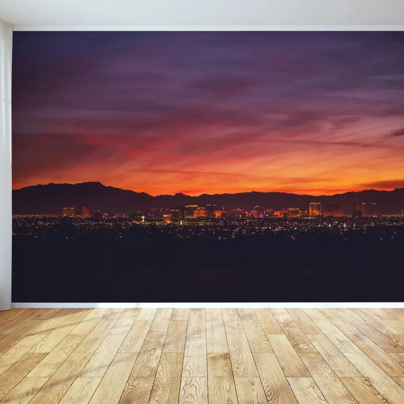 Fototapete Las Vegas panorama bei dämmerung