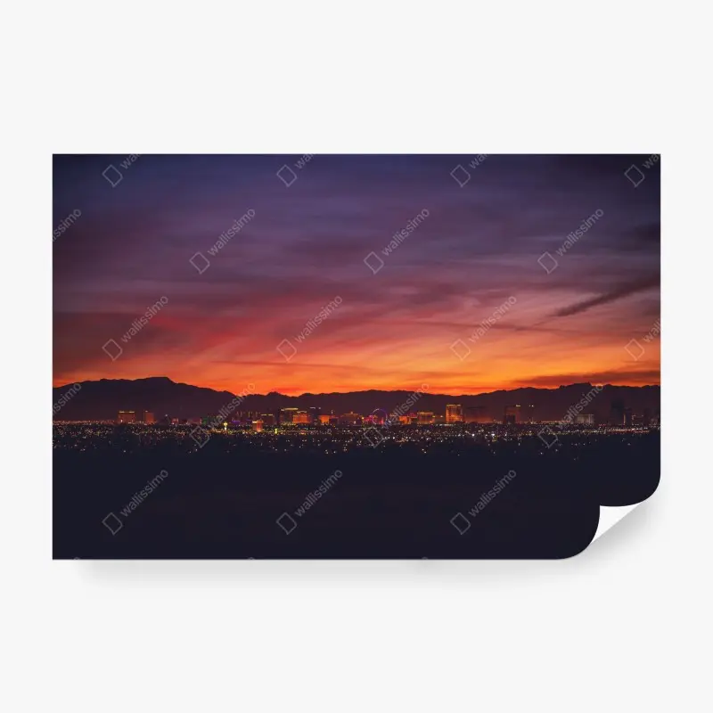 Fototapete Las Vegas panorama bei dämmerung