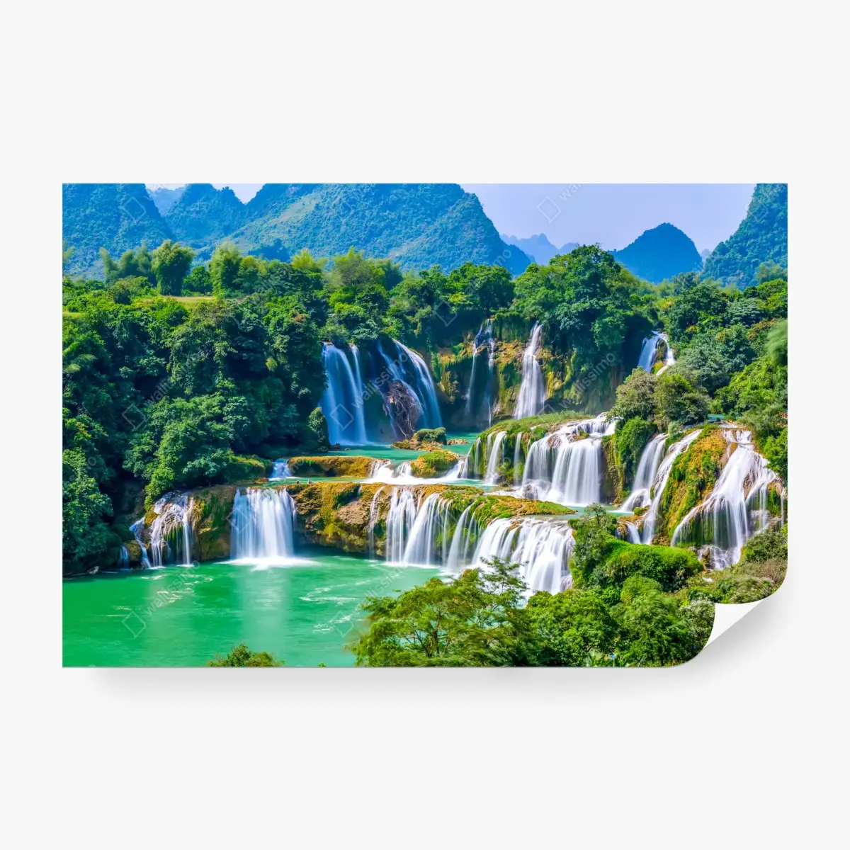 Fototapete smaragdgrüne kaskaden – Pixers®