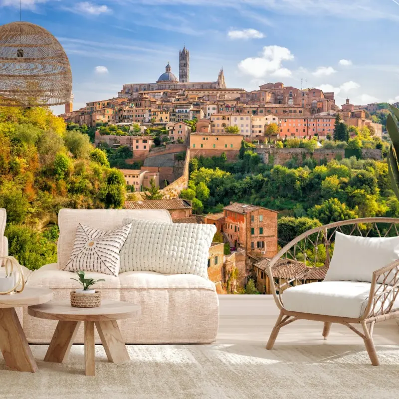 Fototapete Siena stadtpanorama, Italien