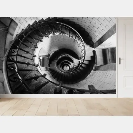 Fototapete spiraltreppe in monochromer perspektive – Pixers®