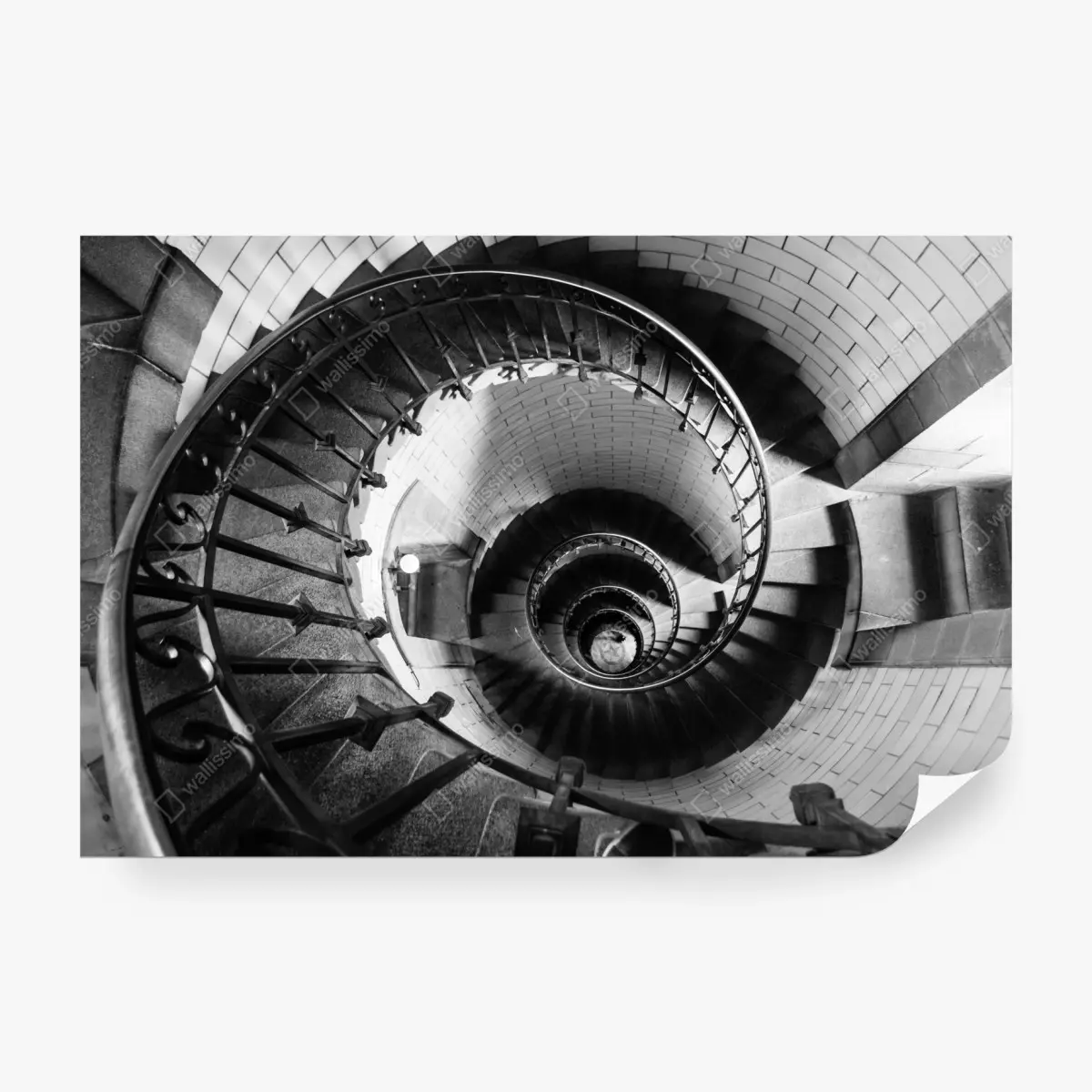 Fototapete spiraltreppe in monochromer perspektive – Pixers®