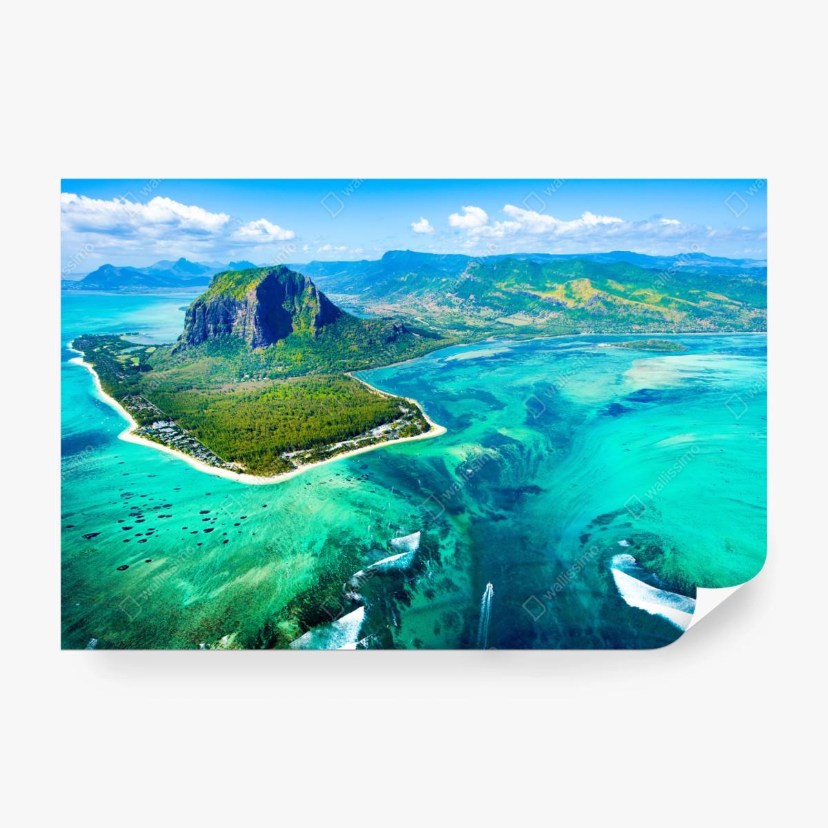 Fototapete türkisfarbene lagune aus der luft, Mauritius – Pixers®