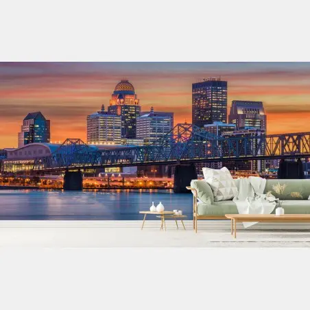 Fototapete Louisville skyline bei sonnenuntergang – Pixers®