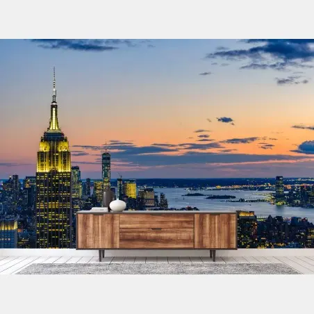Fototapete New York skyline bei dämmerung – Pixers®