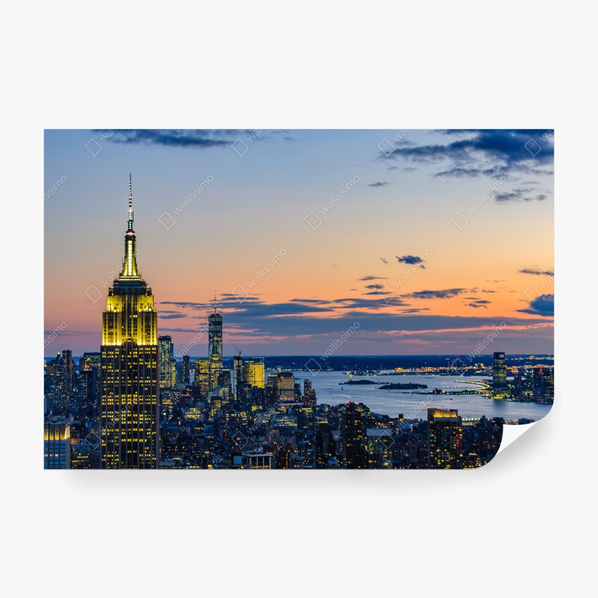 Fototapete New York skyline bei dämmerung – Pixers®