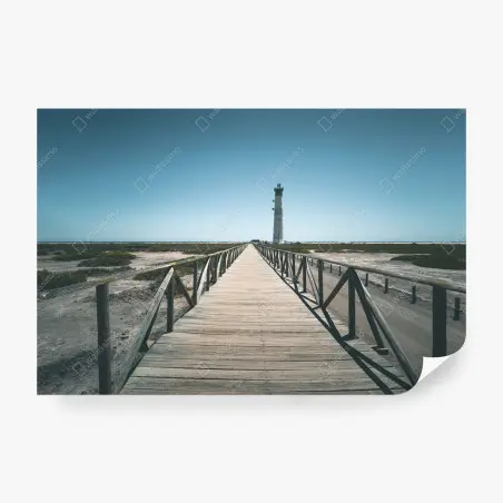 Fototapete leuchtturm am ende des stegs – Pixers®