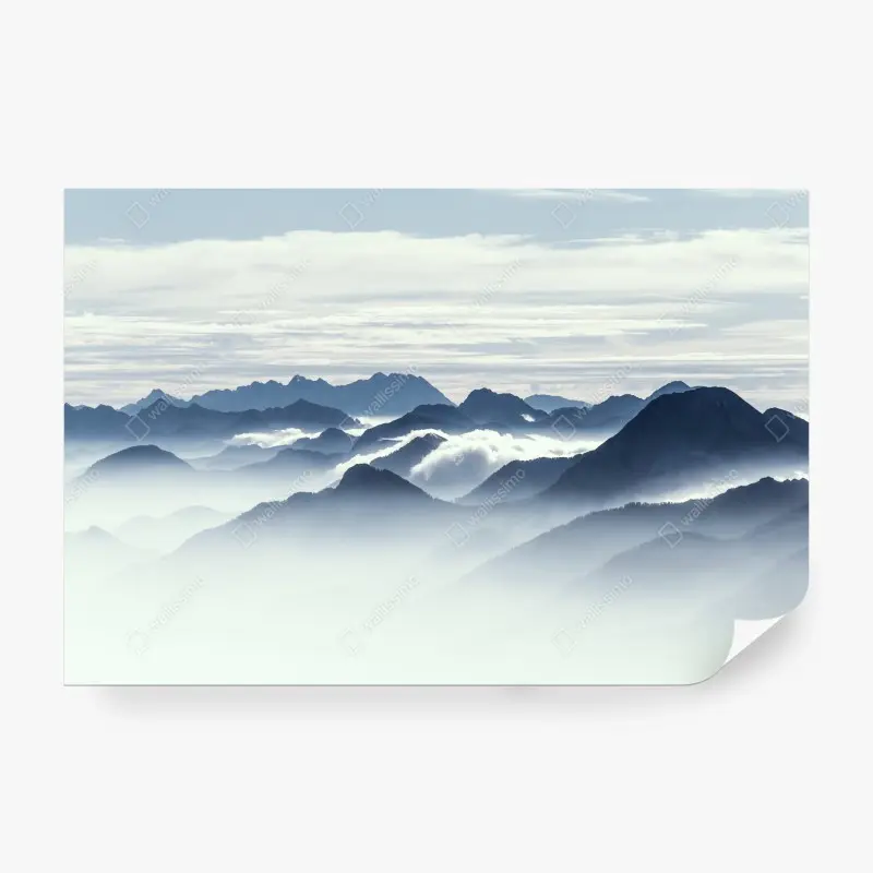 Fototapete neblige bergschichten im morgenlicht