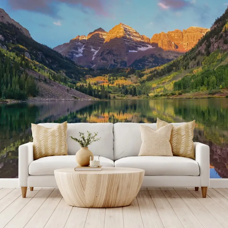 Fototapete sonnenaufgang bei Maroon Bells