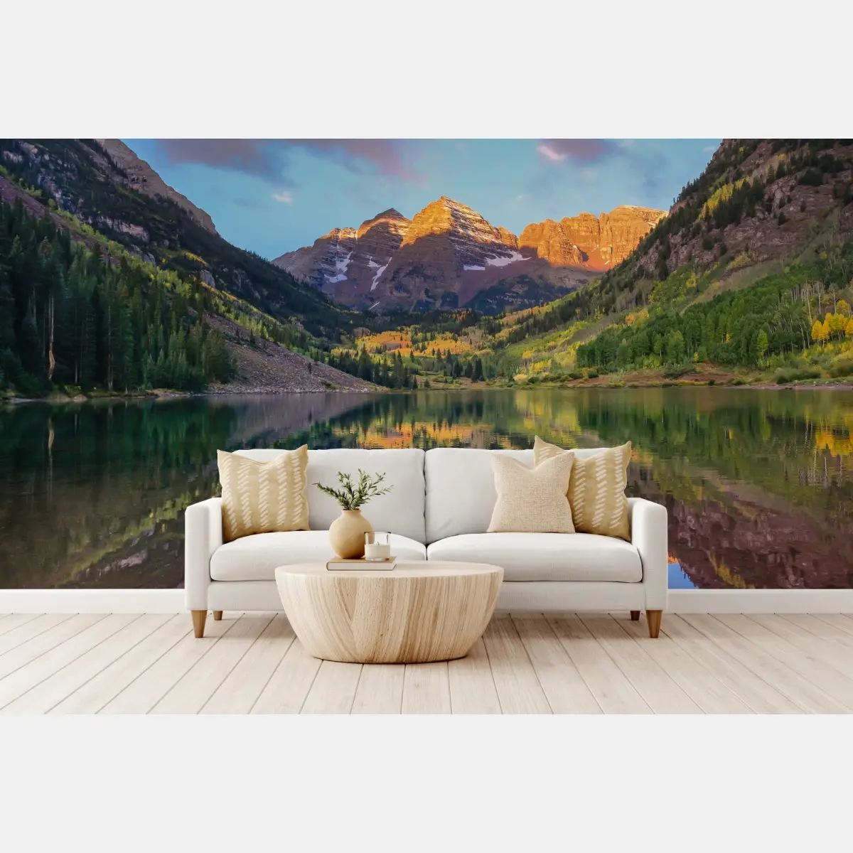 Fototapete sonnenaufgang bei Maroon Bells – Pixers®