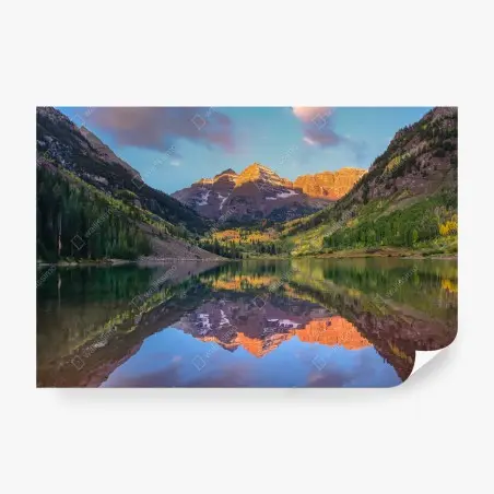 Fototapete sonnenaufgang bei Maroon Bells – Pixers®