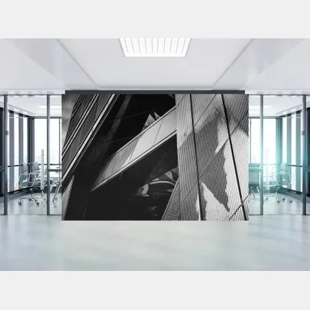 Fototapete geometrische moderne fassade in schwarzweiß – Pixers®