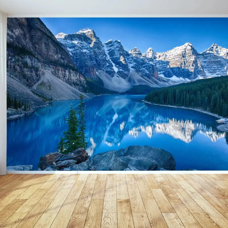 Fototapete ruhiger bergsee mit spiegelung