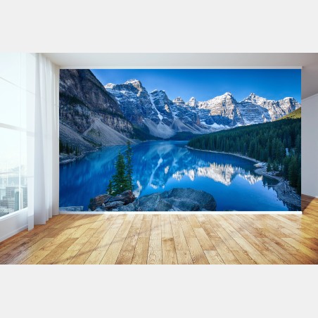 Fototapete ruhiger bergsee mit spiegelung – Pixers®