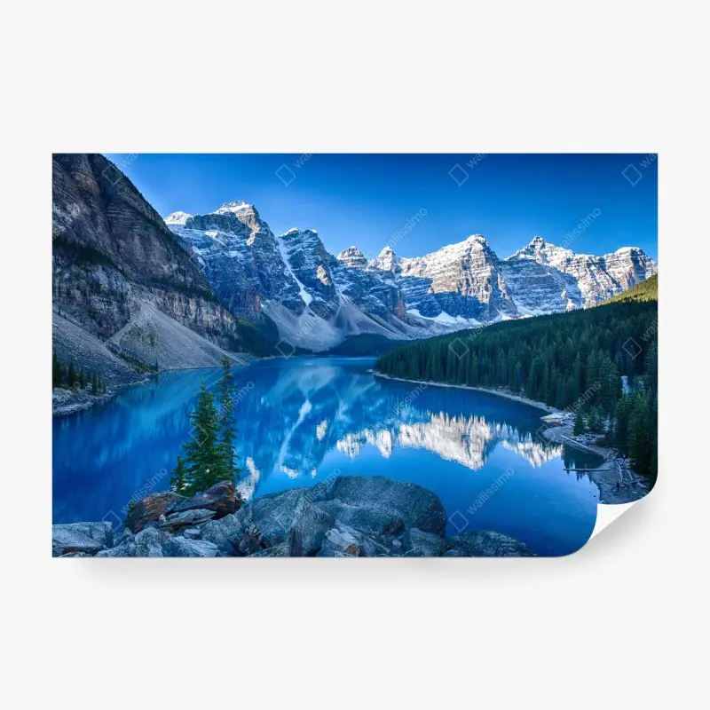 Fototapete ruhiger bergsee mit spiegelung