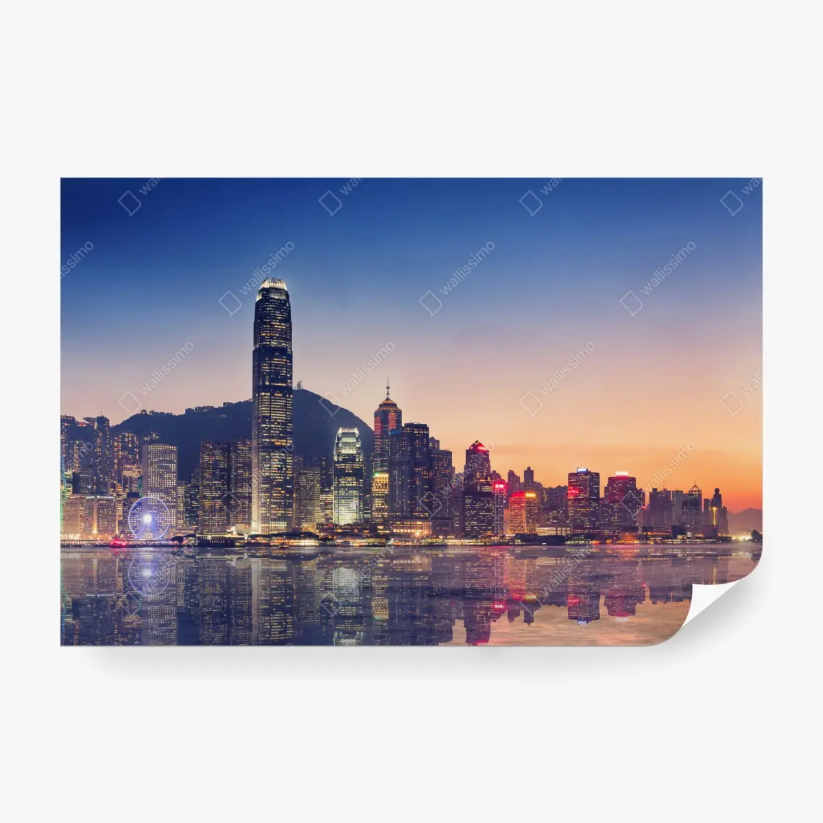 Fototapete Hongkong panorama bei dämmerung – Pixers®