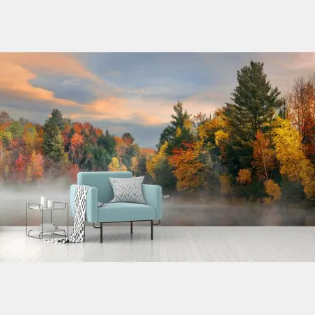 Fototapete nebliger herbstmorgen in Stowe – Pixers®