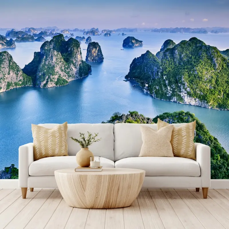 Fototapete Halong-Bucht panorama der kalksteininseln