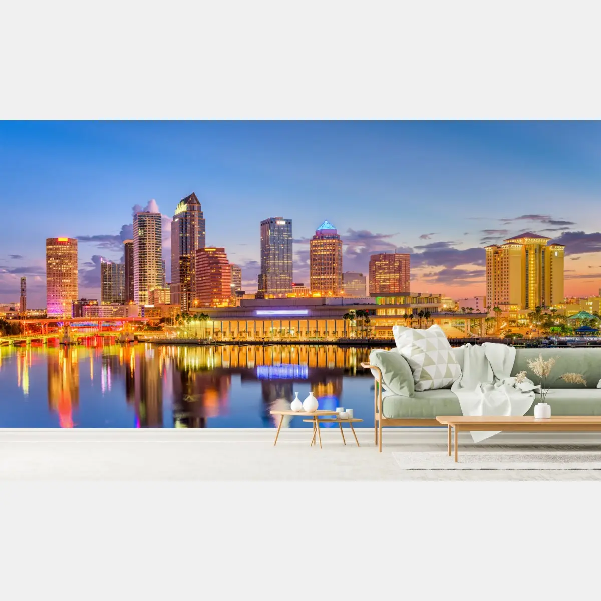 Fototapete Tampa skyline bei dämmerung – Pixers®