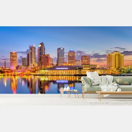 Fototapete Tampa skyline bei dämmerung – Pixers®
