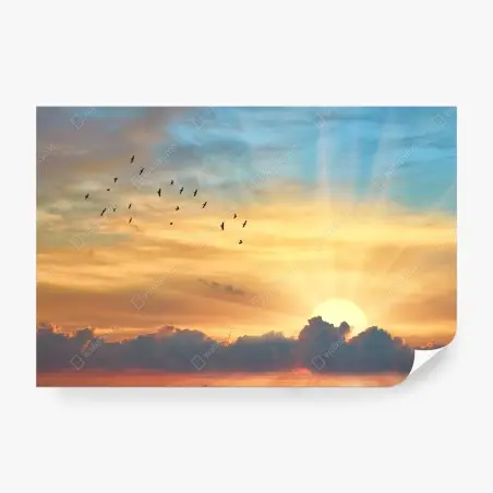 Fototapete goldener sonnenaufgang über den wolken – Pixers®