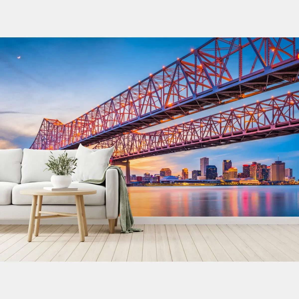 Fototapete Crescent City Connection brücke bei sonnenuntergang, New Orleans – Pixers®