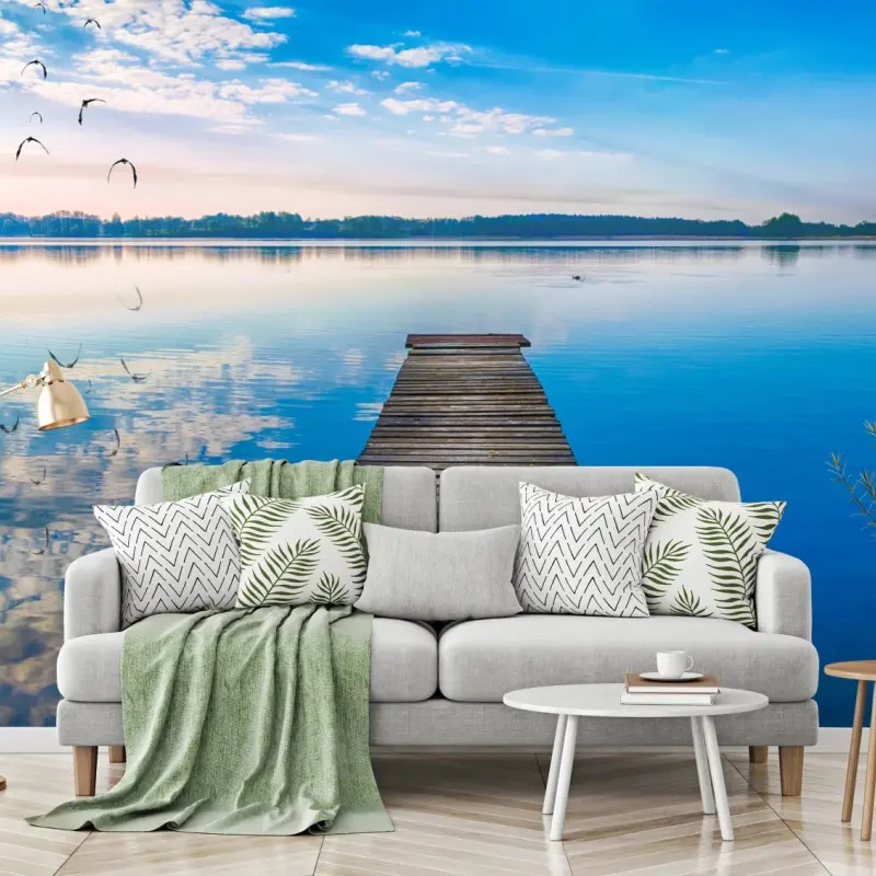 Fototapete ruhiger steg am See Selment Wielki, Masuren