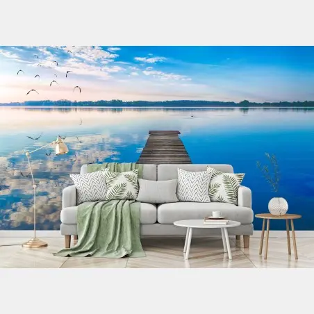Fototapete ruhiger steg am See Selment Wielki, Masuren – Pixers®