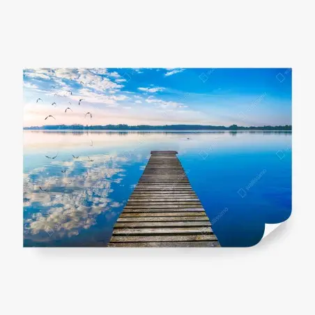 Fototapete ruhiger steg am See Selment Wielki, Masuren – Pixers®
