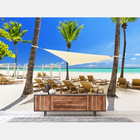 Fototapete ruhiger strand in Cap Cana, Dominikanische Republik – Pixers®