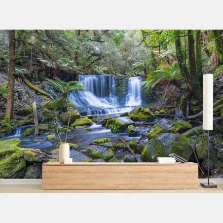 Fototapete friedlicher waldwasserfall – Pixers®