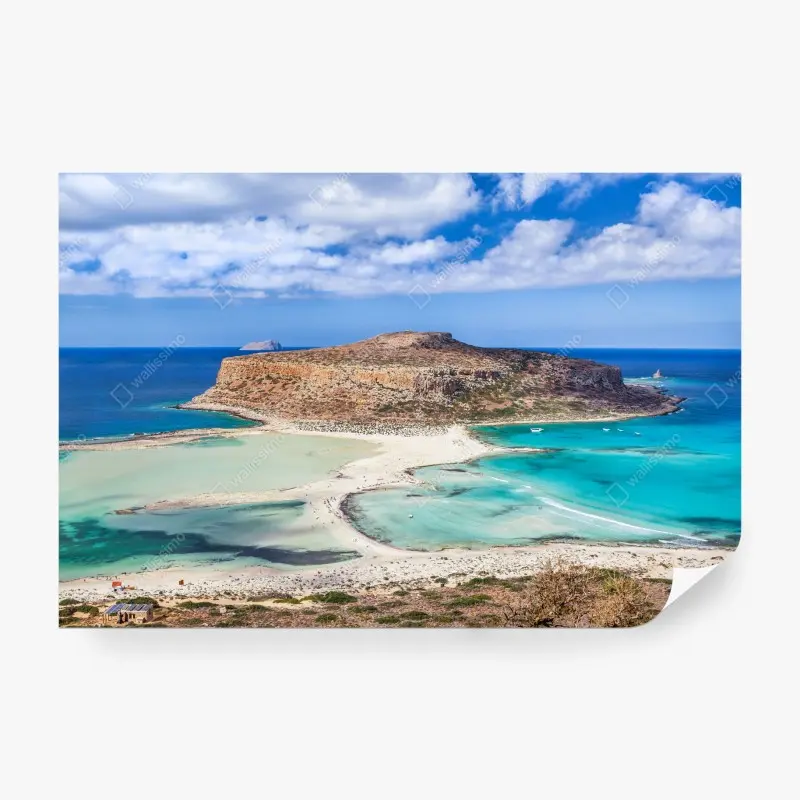Fototapete türkise lagune mit insel und sandstrand