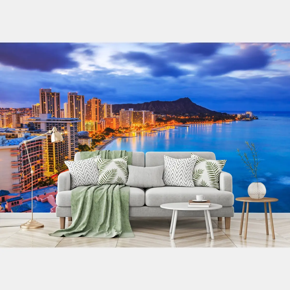 Fototapete Honolulu skyline bei dämmerung – Pixers®