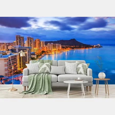 Fototapete Honolulu skyline bei dämmerung – Pixers®